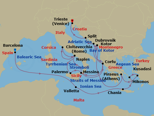 Itinerary map