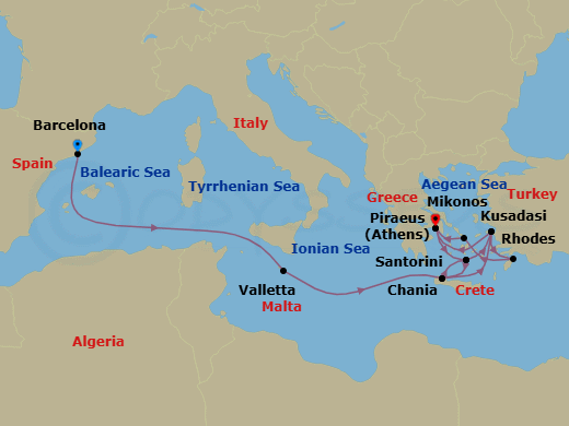 Itinerary map