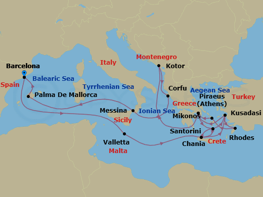 Itinerary map