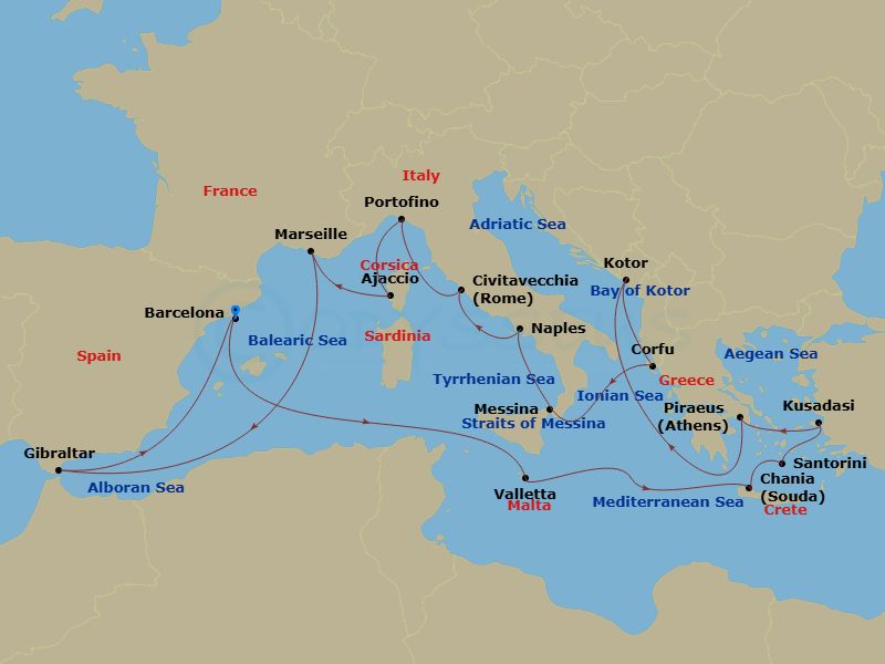 Itinerary map