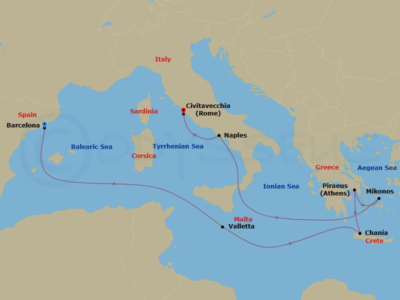 Itinerary map