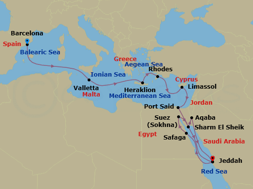 Itinerary map
