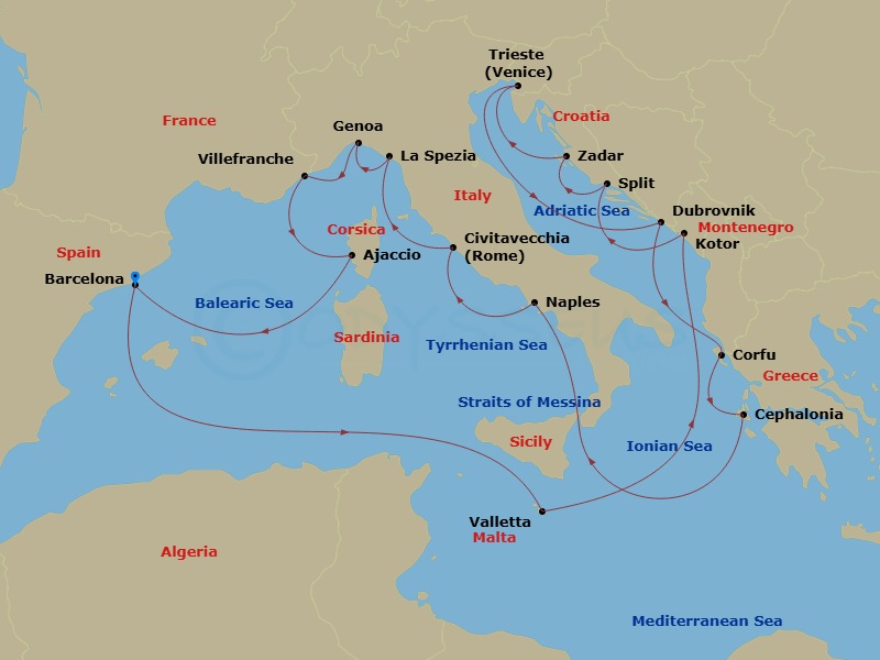 Itinerary map