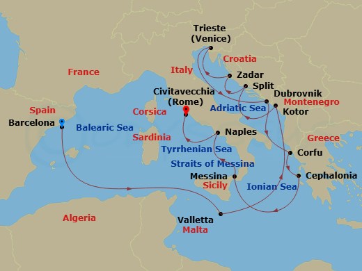 Itinerary map