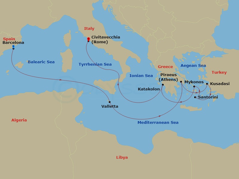 Itinerary map