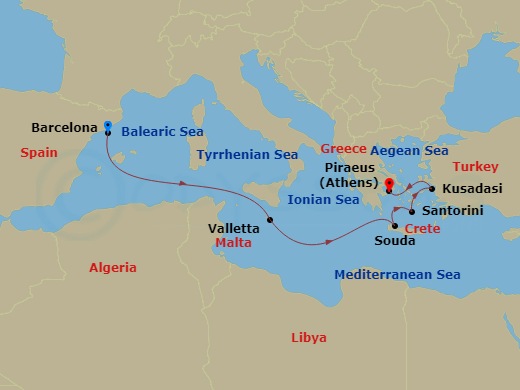 Itinerary map