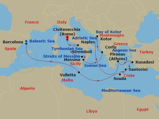 Itinerary map