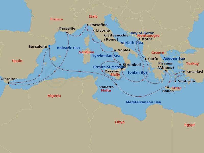 Itinerary map