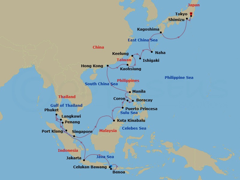 Itinerary map