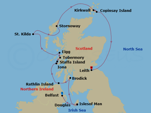 Itinerary map