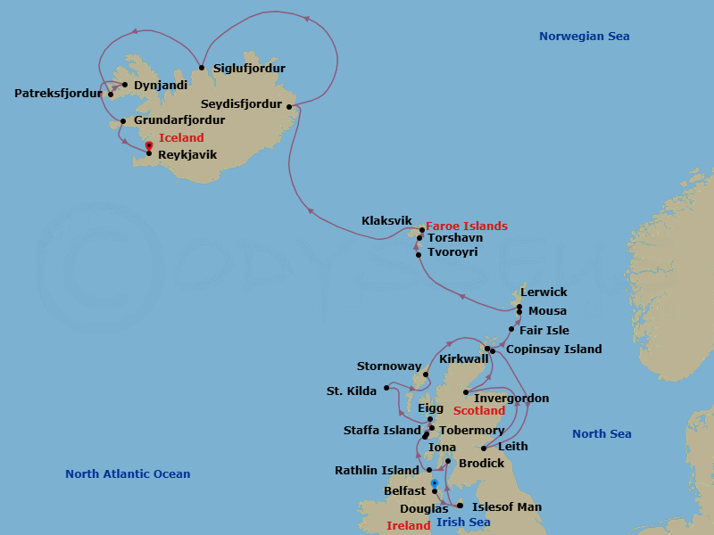 Itinerary map
