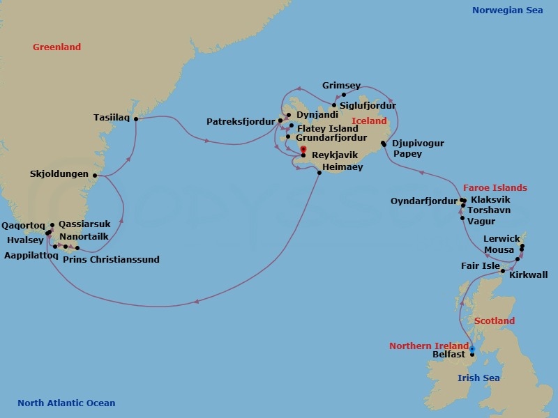 Itinerary map