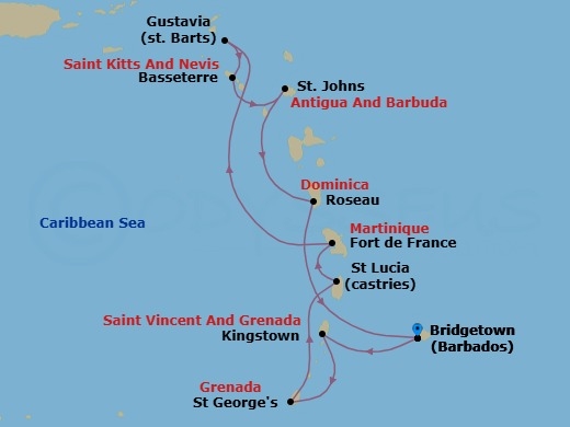 Itinerary map