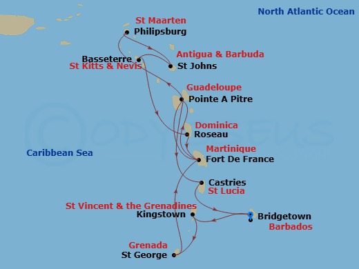 Itinerary map