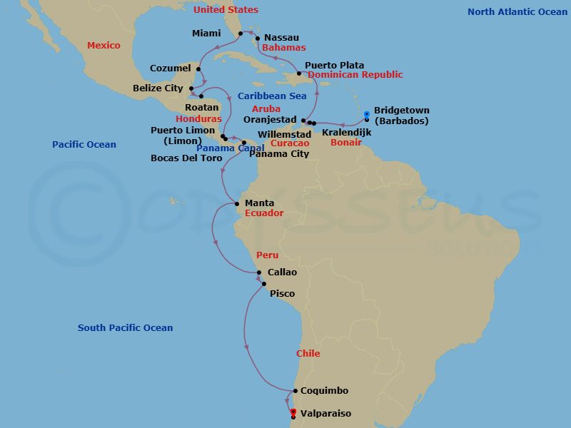 Itinerary map