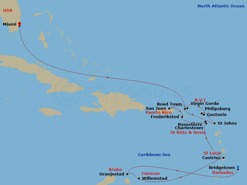 Itinerary map