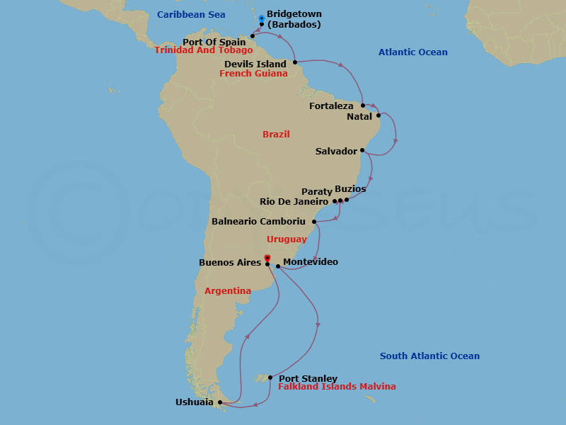 Itinerary map