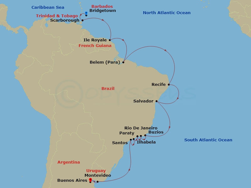 Itinerary map