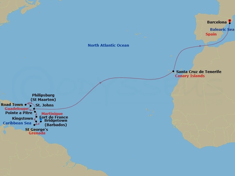 Itinerary map