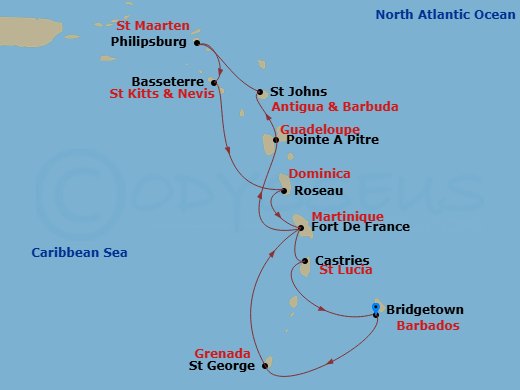 Itinerary map
