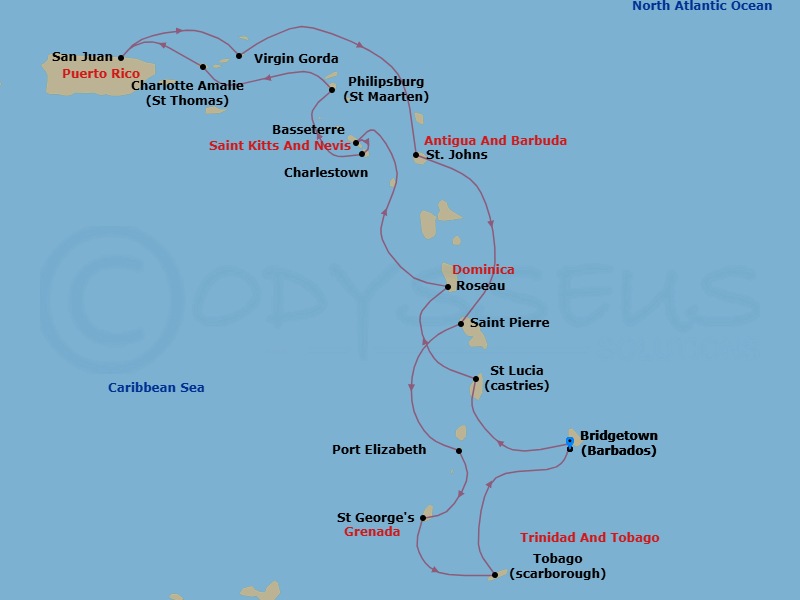Itinerary map
