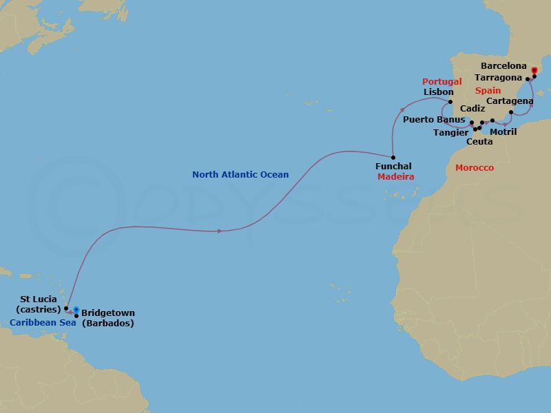 Itinerary map