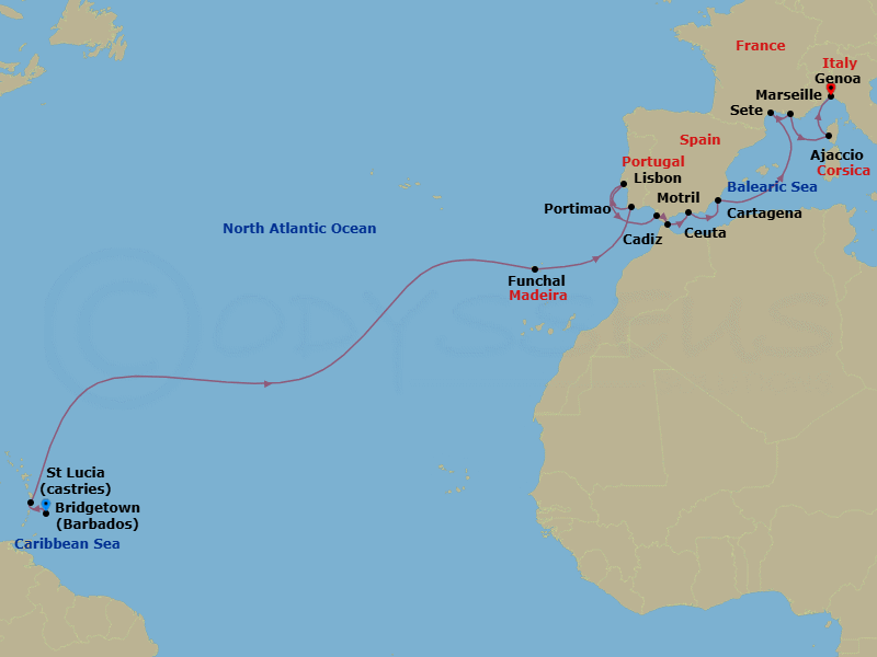 Itinerary map