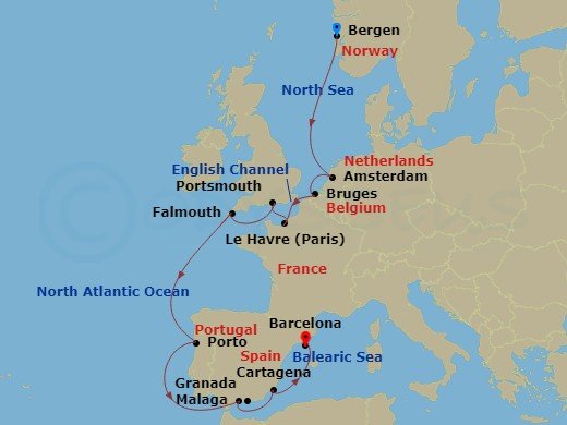 Itinerary map