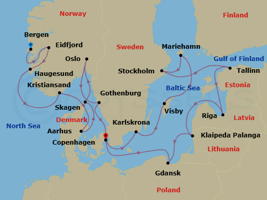 Itinerary map