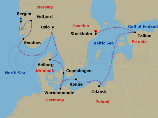 Itinerary map
