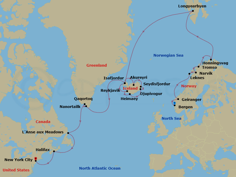 Itinerary map