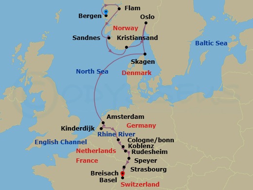 Itinerary map