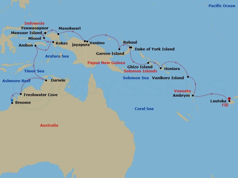 Itinerary map
