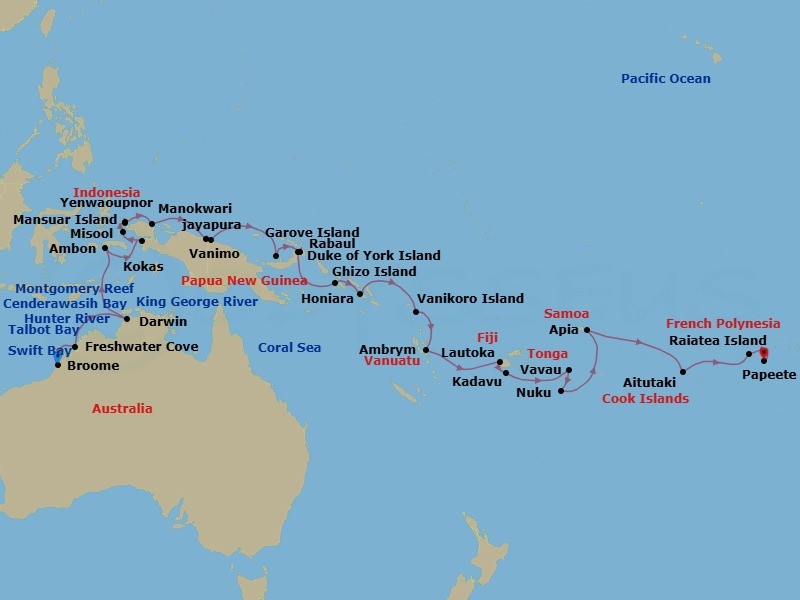 Itinerary map