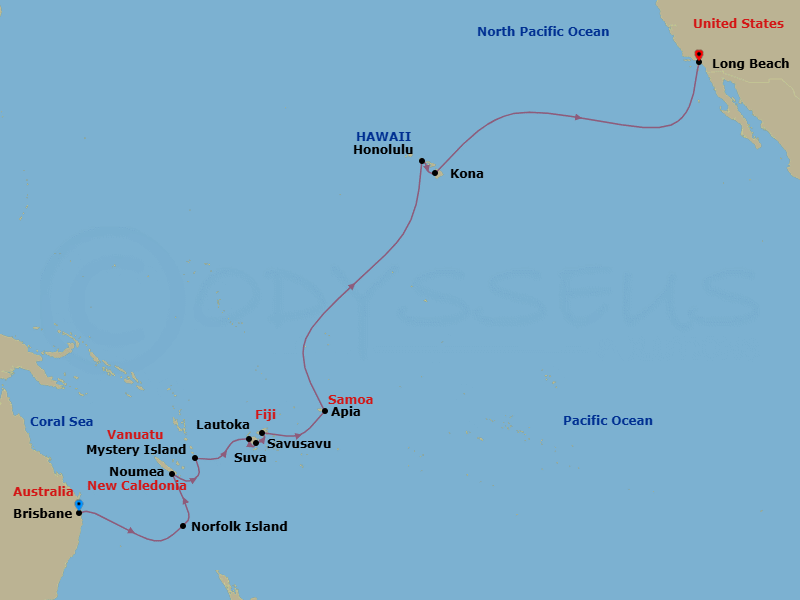 Itinerary map