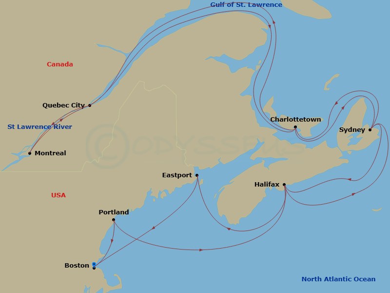 Itinerary map