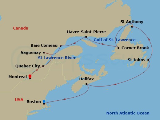 Itinerary map
