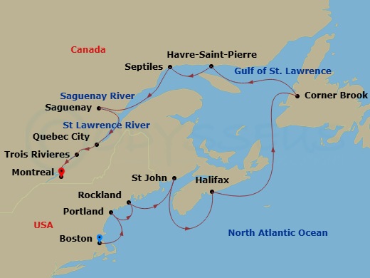 Itinerary map