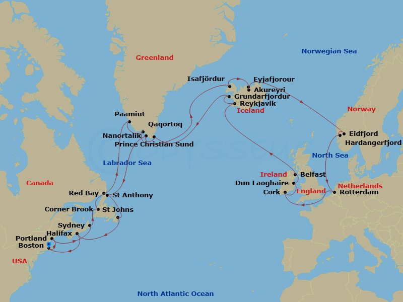 Itinerary map
