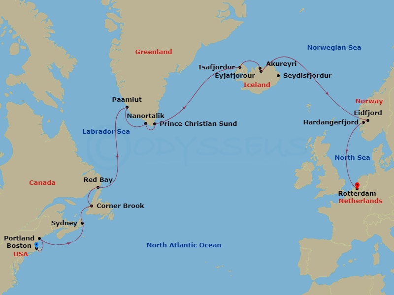 Itinerary map