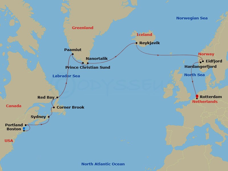 Itinerary map