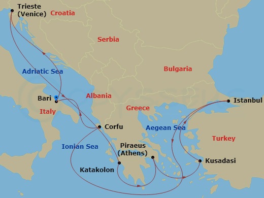 Itinerary map