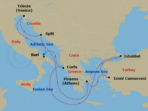 Itinerary map