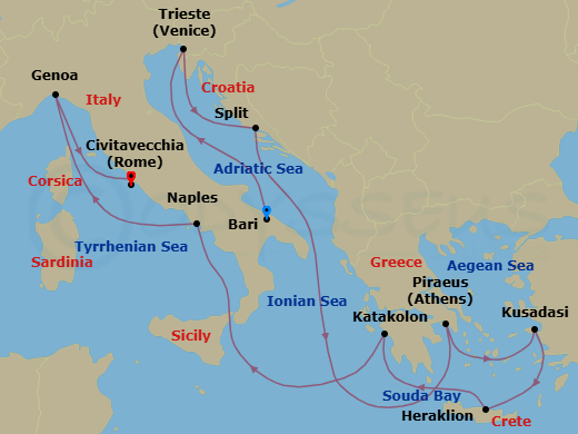 Itinerary map