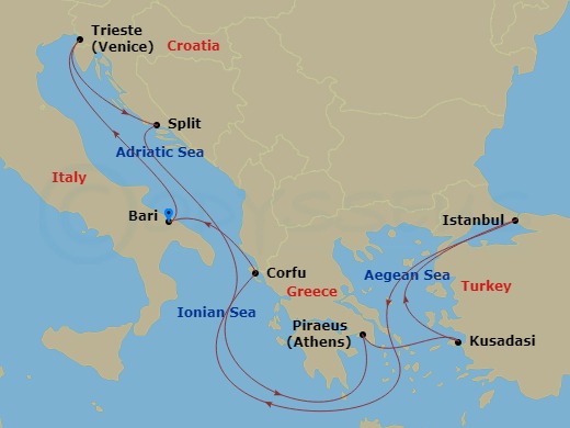 Itinerary map
