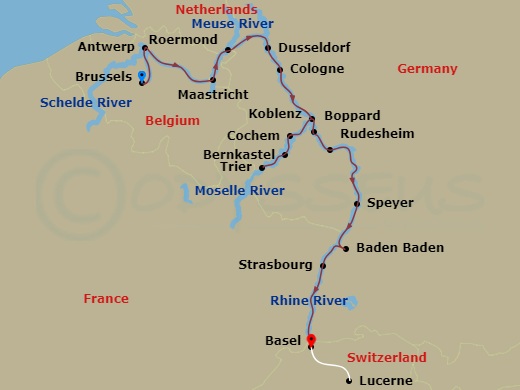 Itinerary map
