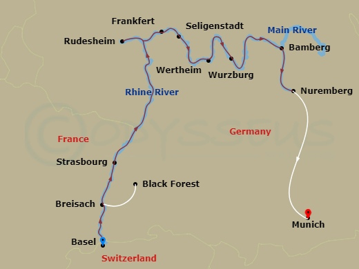 Itinerary map