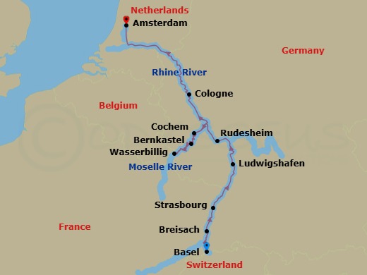 Itinerary map