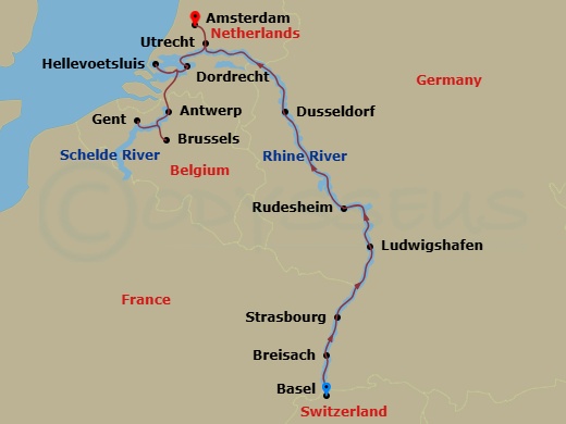 Itinerary map