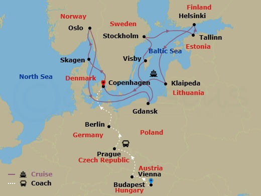 Itinerary map